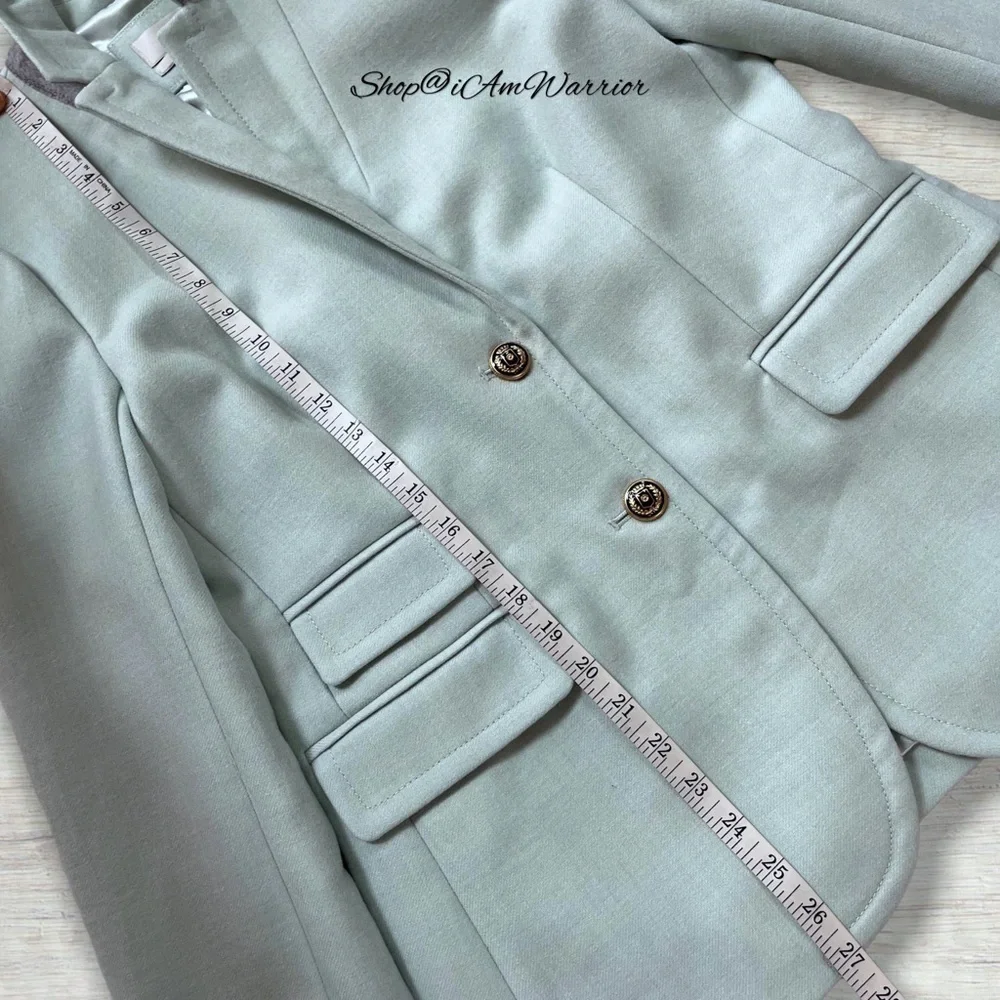 J.Crew NWT pale spearmint wool Hack-ing jacket/blazer *shop@iamwarrior